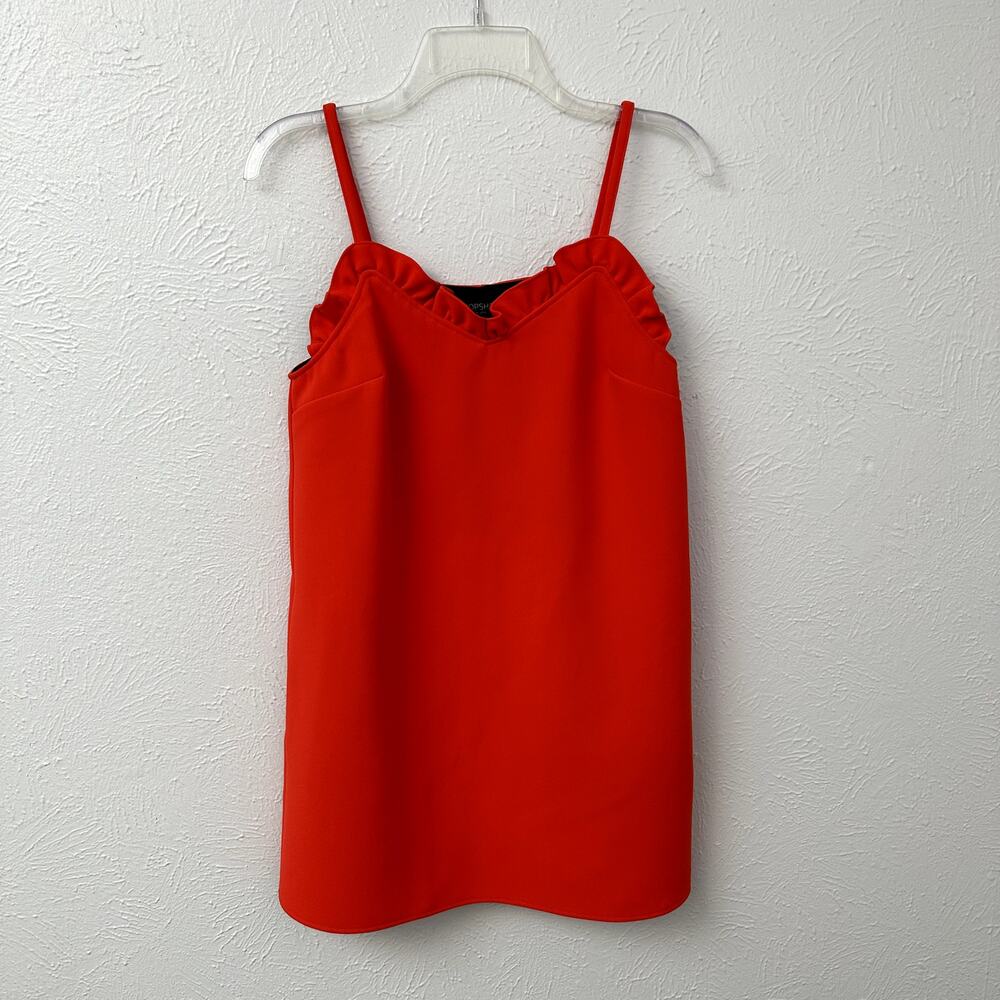 Topshop Ruffle Trim Shift Mini Dress - Size 4 - Picture 2 of 10